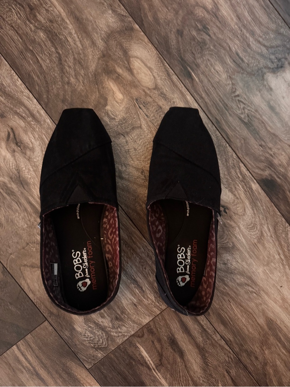 BOBS from Skechers Black Slip-On Memory Foam Flats
